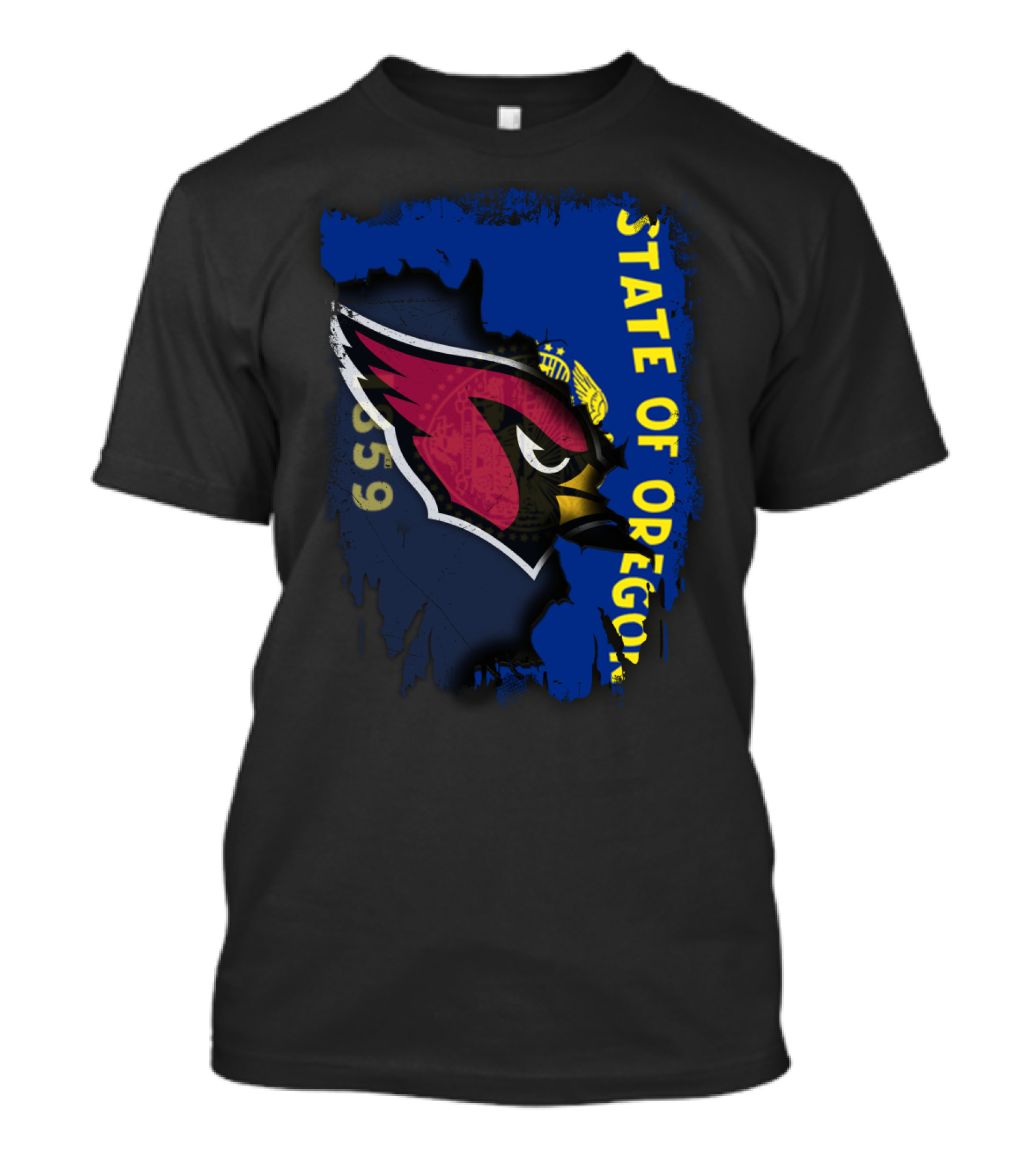 State Of Oregon Cardinals Logo Fusion T-Shirt