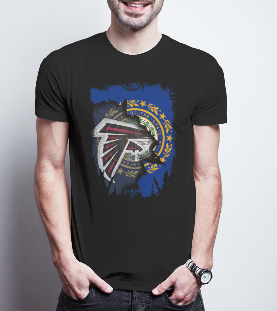 New Hampshire State Seal And Atlanta Falcons Logo Harmony T-Shirt