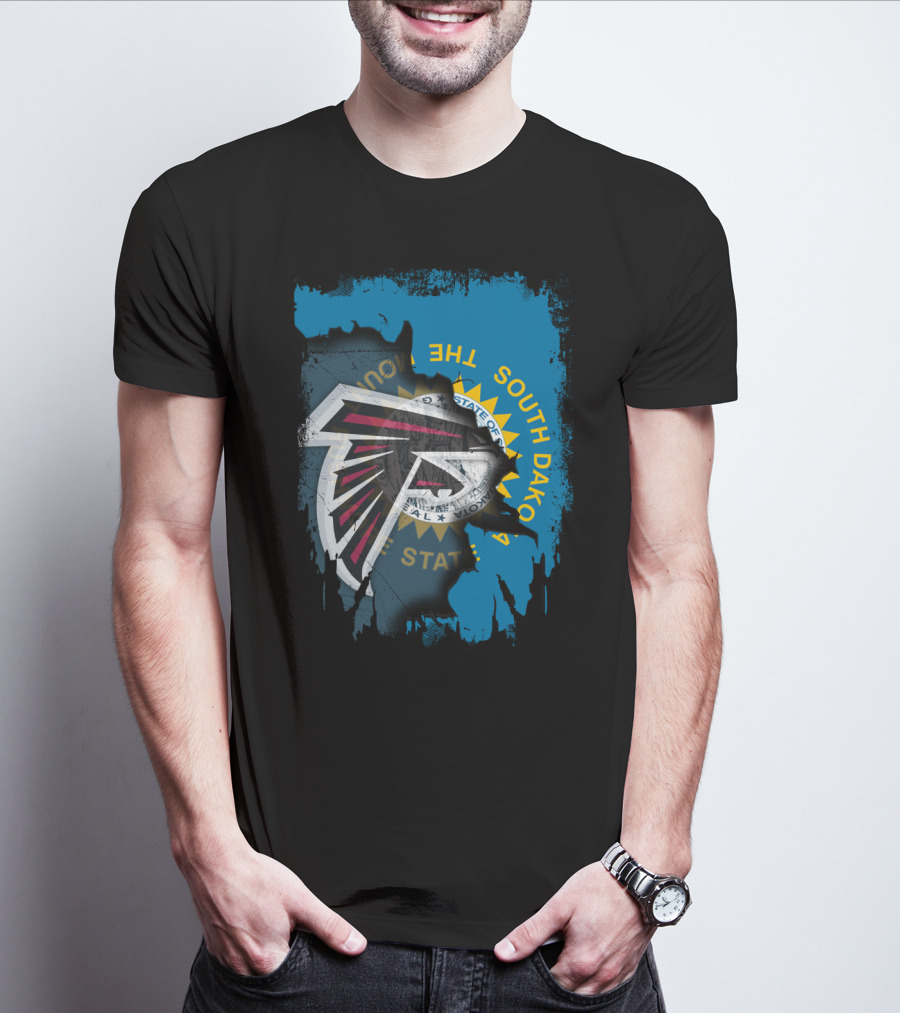 South Dakota Strong With Falcons Emblem And State Seal T-Shirt