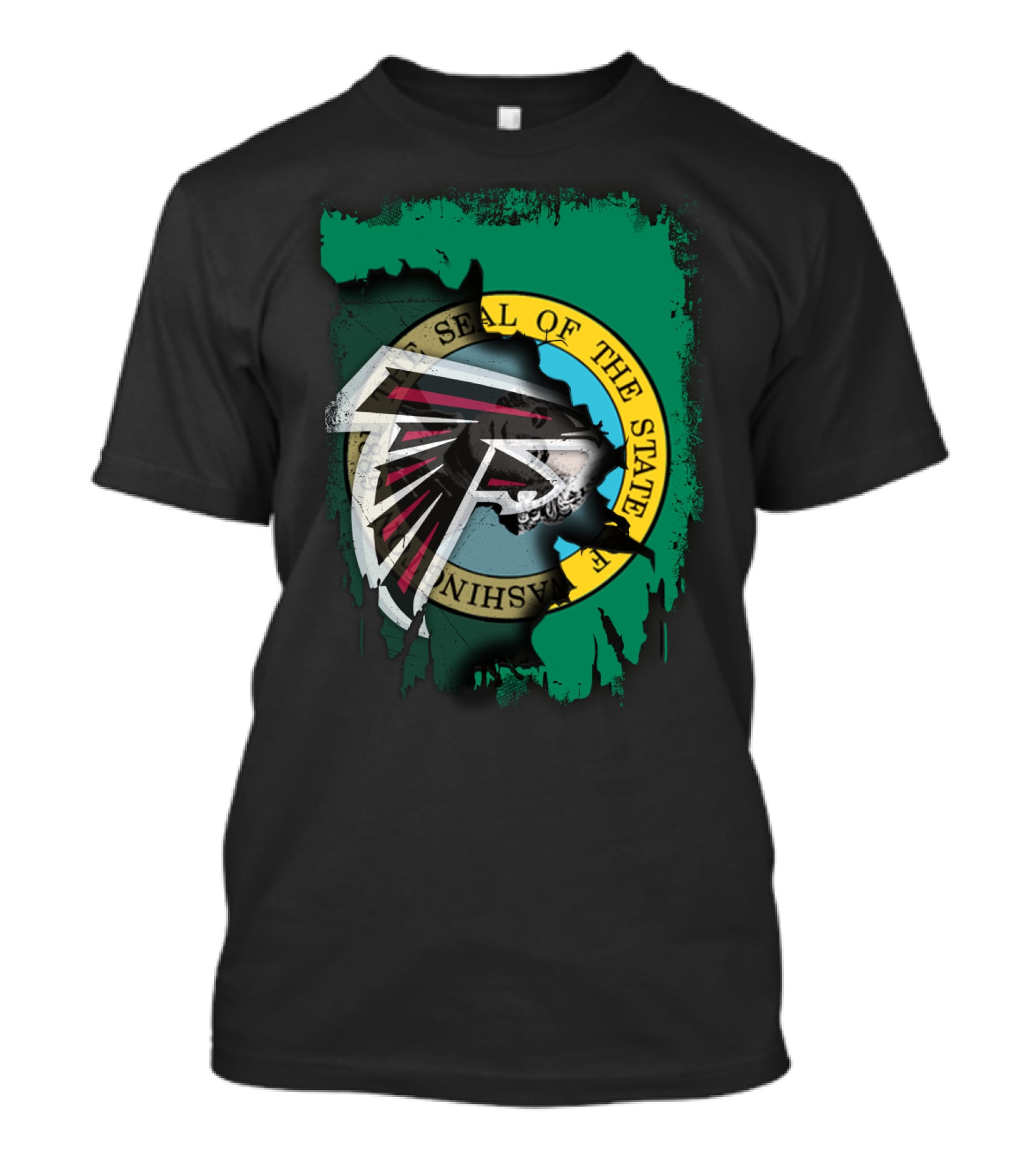 Washington State Seal With Atlanta Falcons T-Shirt