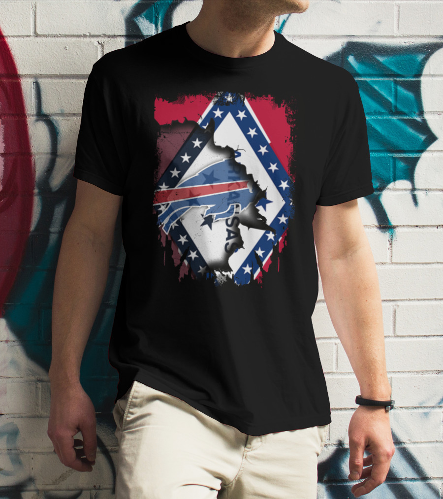 Arkansas Flag With Buffalo Bills Integration T-Shirt