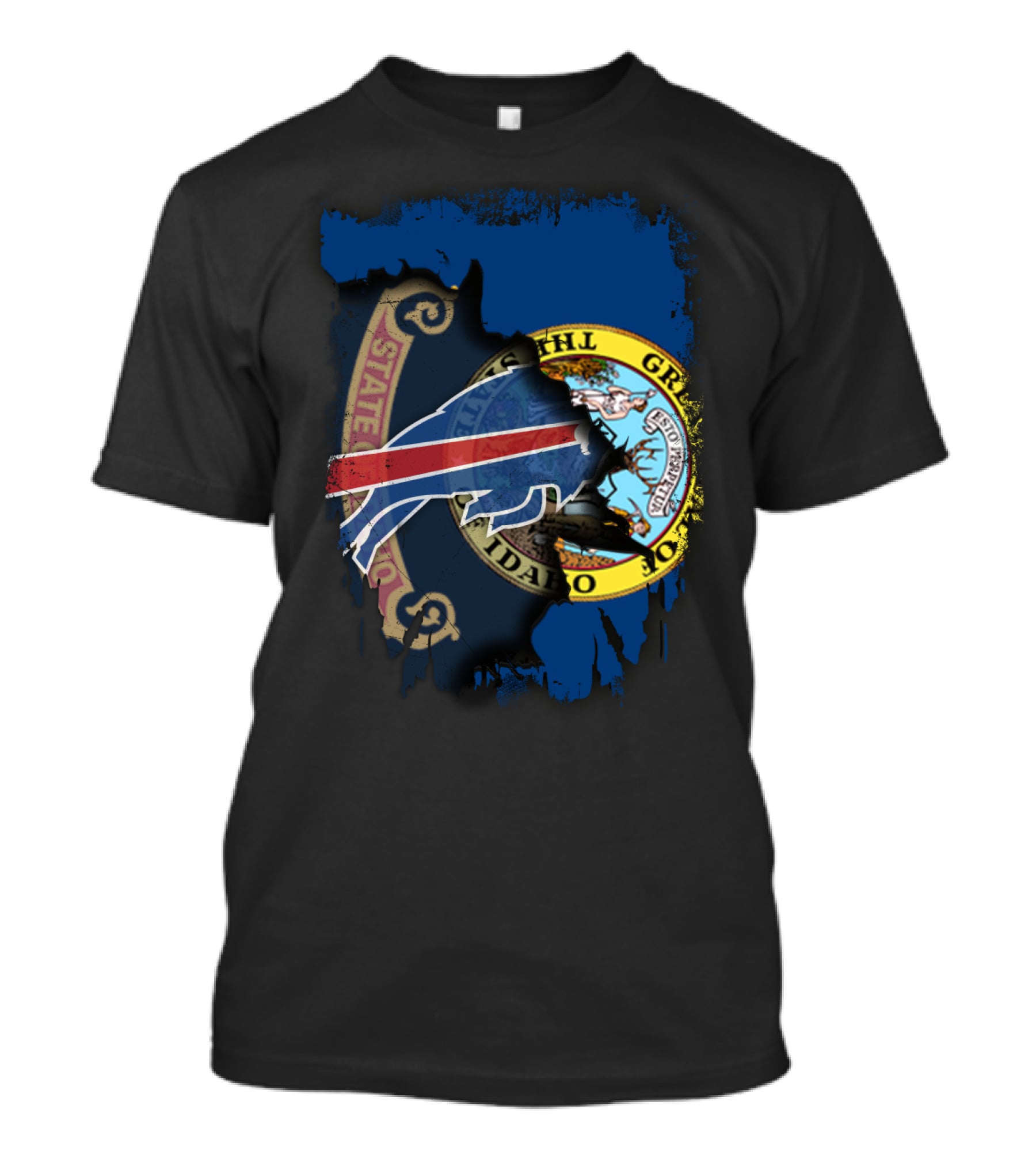 Buffalo Bills Idaho State Flag United Together T-Shirt
