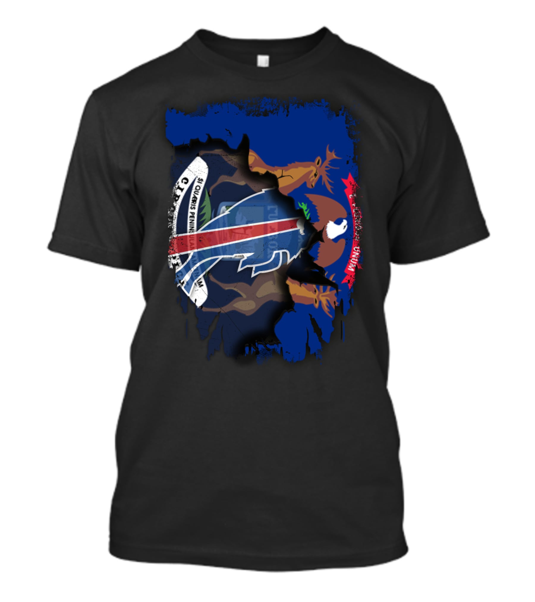 Together Michigan Buffalo Bills Fusion Icon Flag T-Shirt