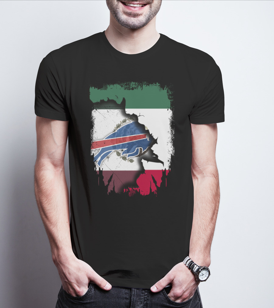 Together Mexico Buffalo Bills Flag Fusion T-Shirt