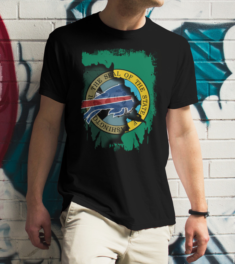 Together The Seal Of The State Of Washington With Buffalo Bills T-Shirt