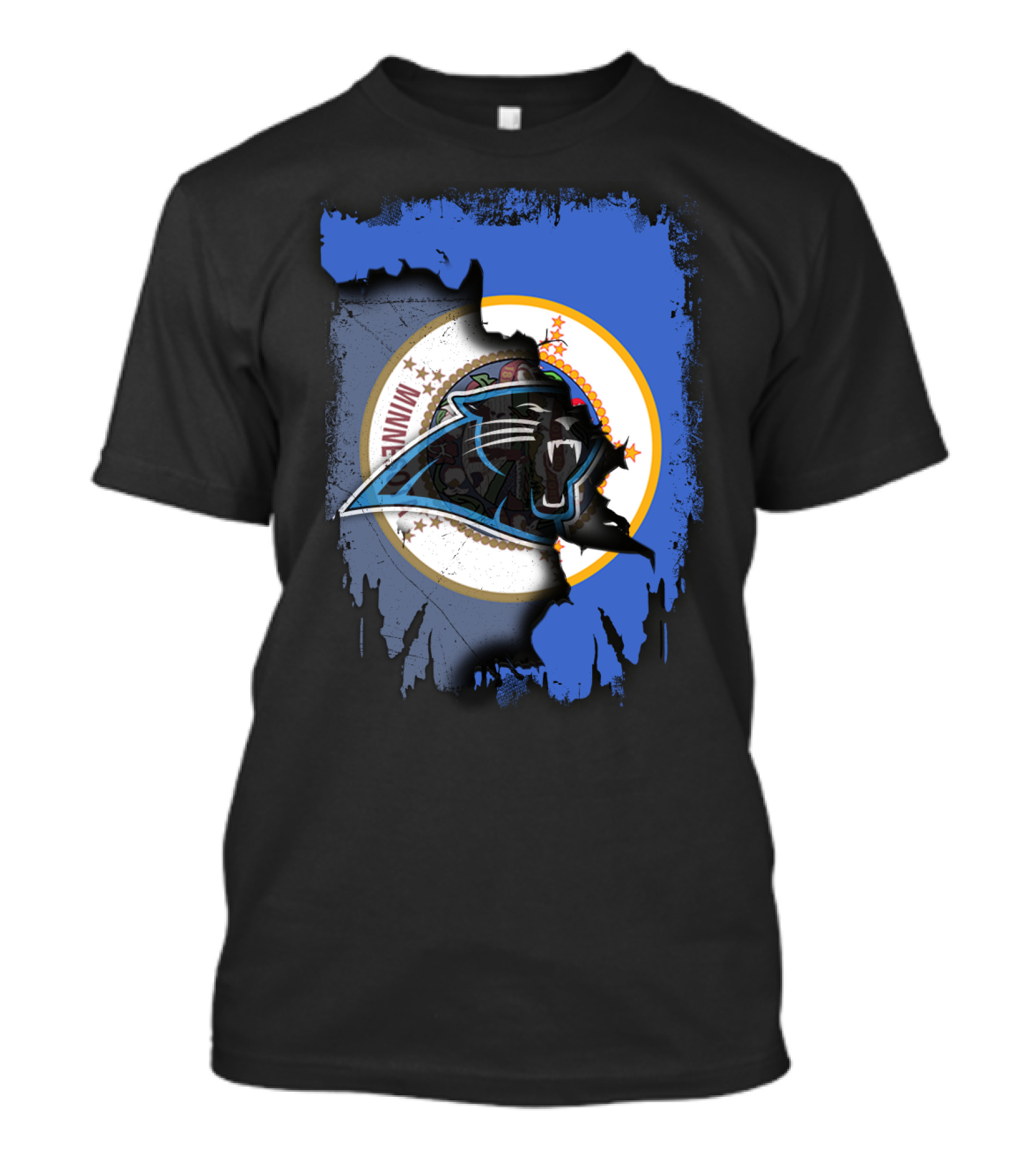 Together Minnesota With Carolina Panthers Logo And Minnesota State Seal T-Shirt
