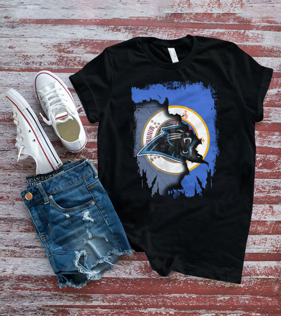 Together Minnesota With Carolina Panthers Logo And Minnesota State Seal T-Shirt