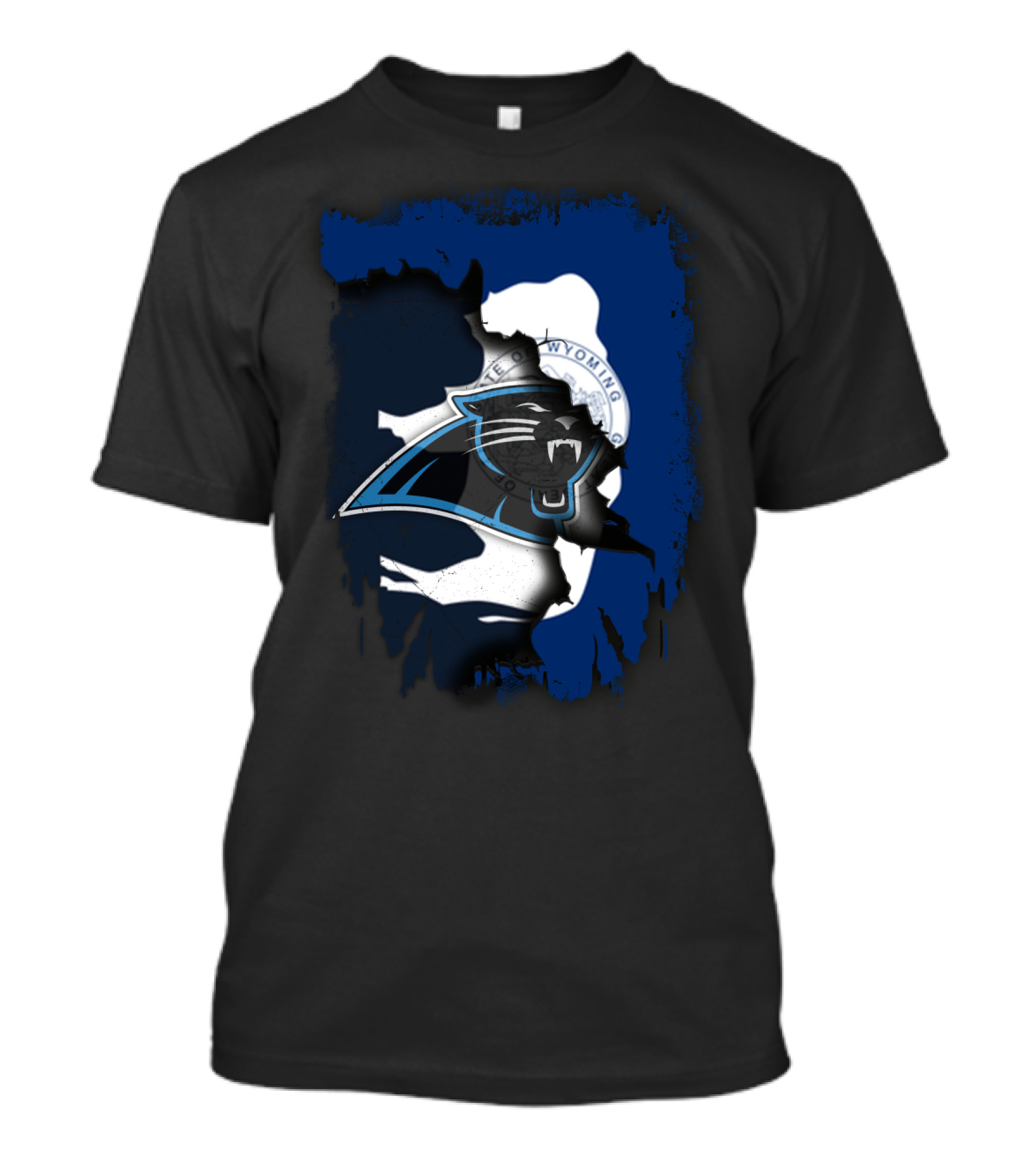 Wyoming Unity With Carolina Panthers Emblem T-Shirt