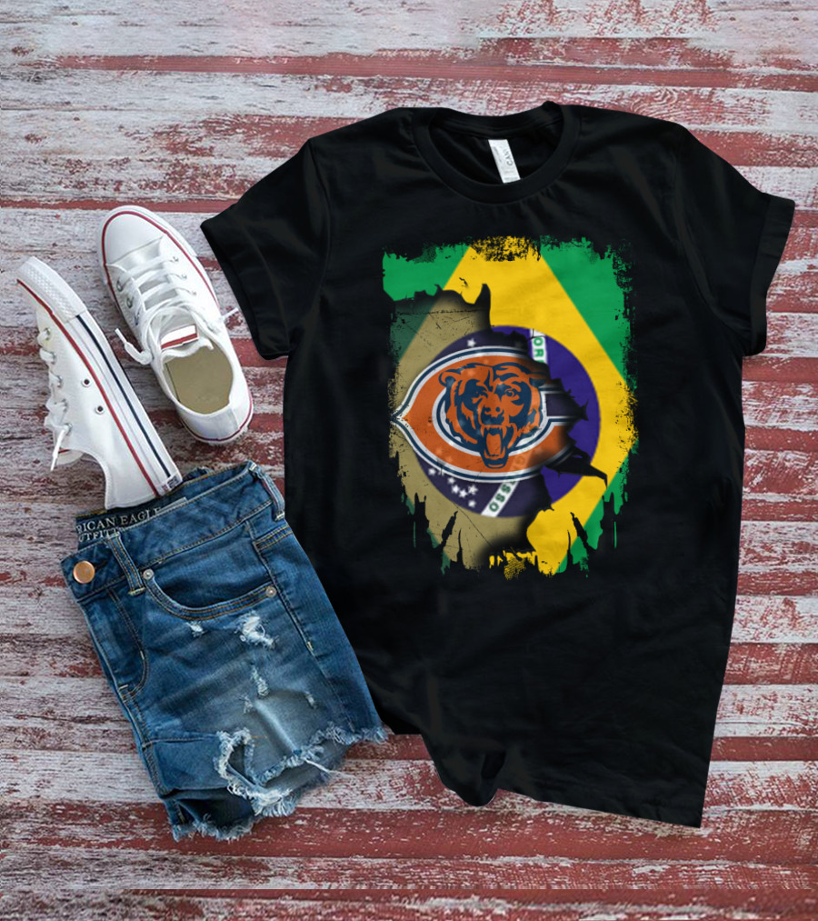 Together Brazil With Bears Logo And Flag Fusion T-Shirt