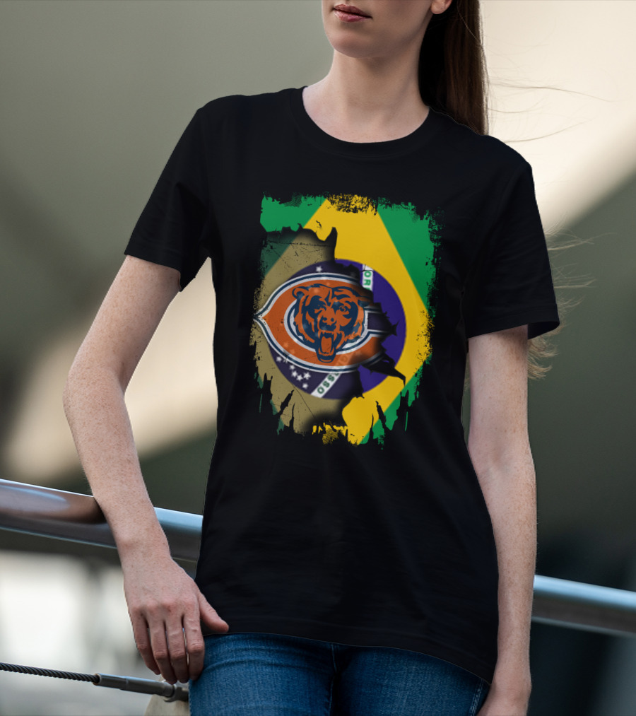 Together Brazil With Bears Logo And Flag Fusion T-Shirt