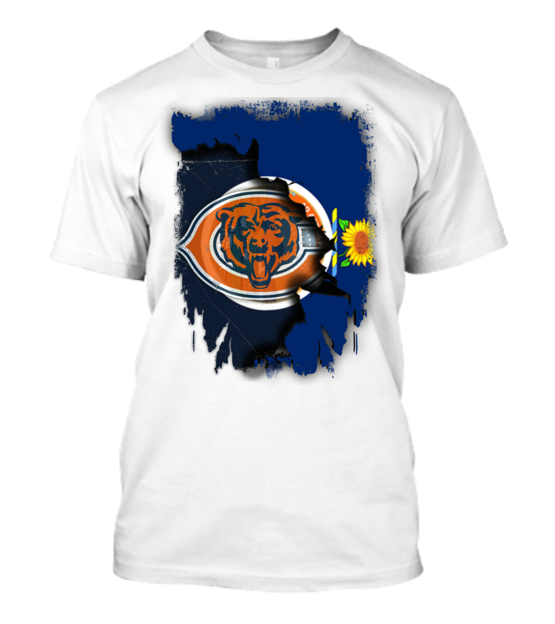 Kansas Sunflower With Chicago Bears T-Shirt