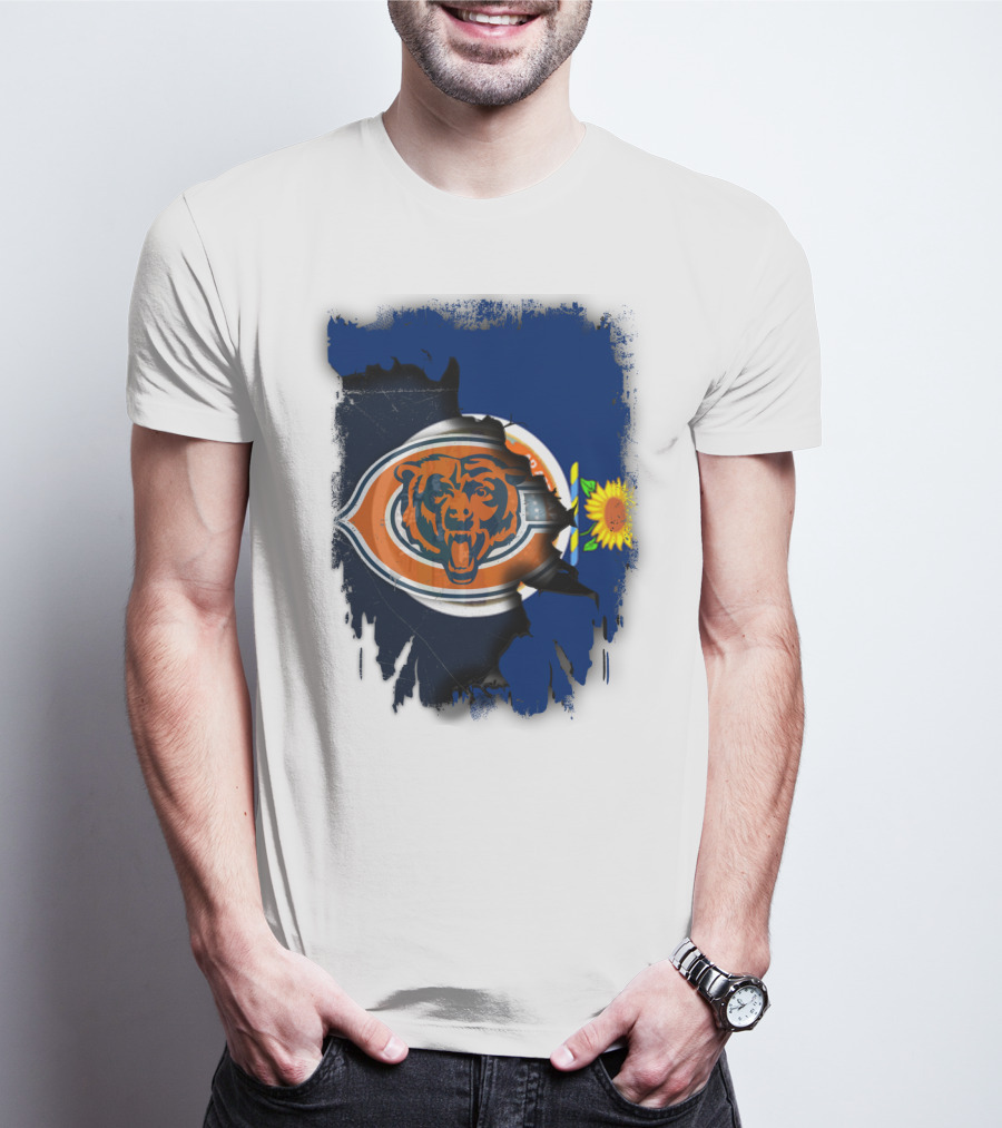 Kansas Sunflower With Chicago Bears T-Shirt