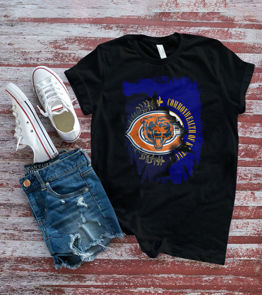 Commonwealth Of Kentucky With Chicago Bears T-Shirt