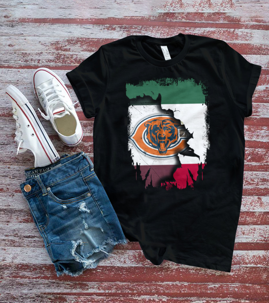 Together Mexico Bears Flag Icon Rip T-Shirt