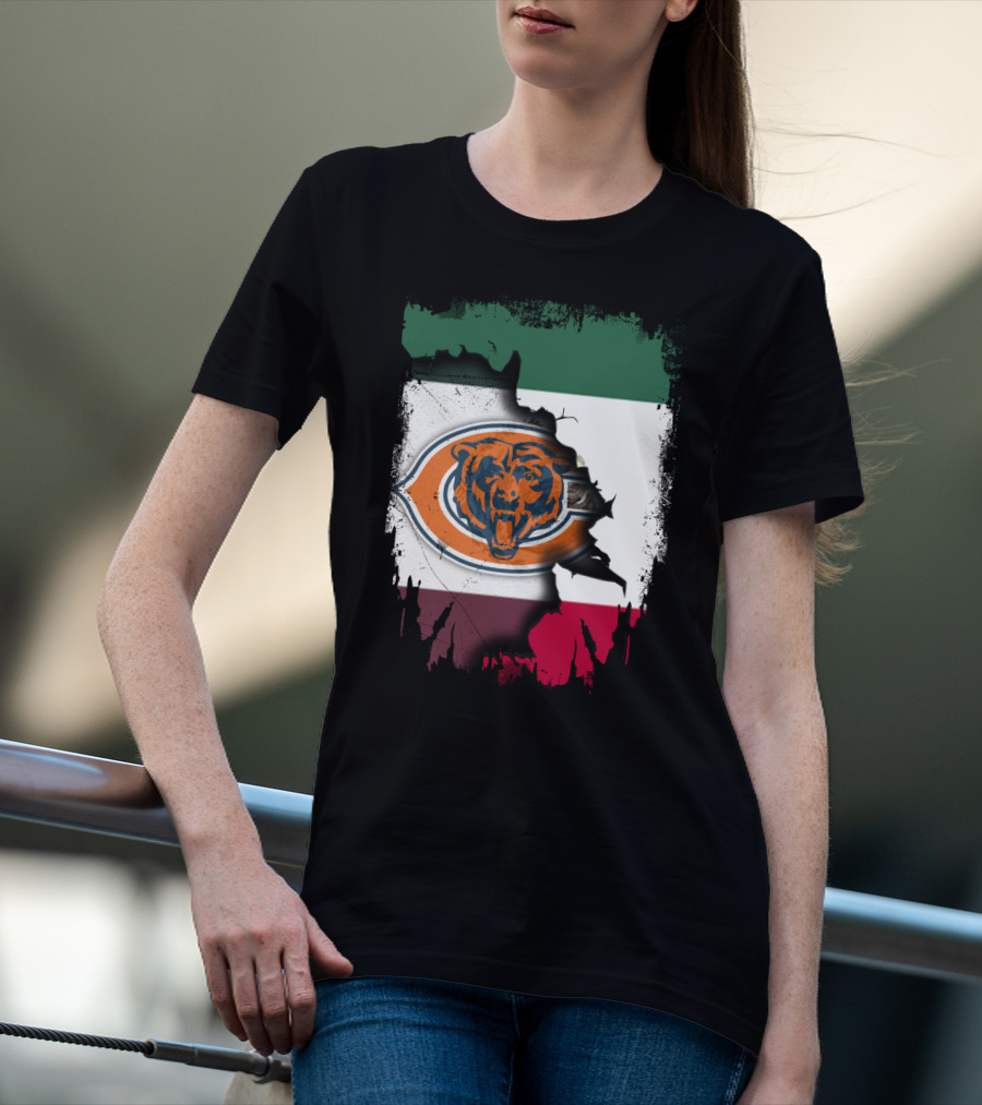 Together Mexico Bears Flag Icon Rip T-Shirt