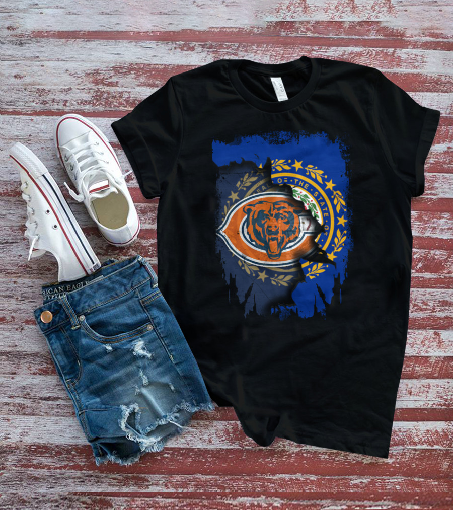 Together New Hampshire With Chicago Bears Emblem T-Shirt