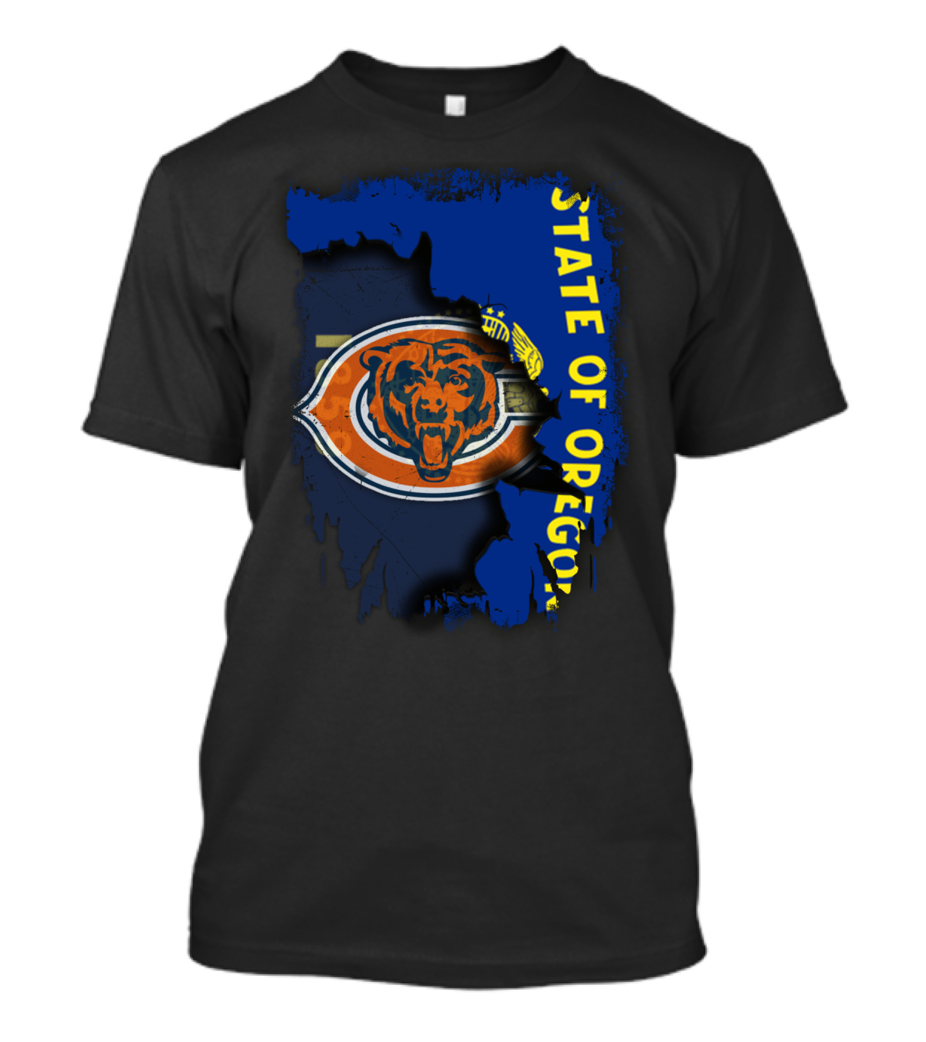 State Of Oregon Together With Bears Team Emblem T-Shirt
