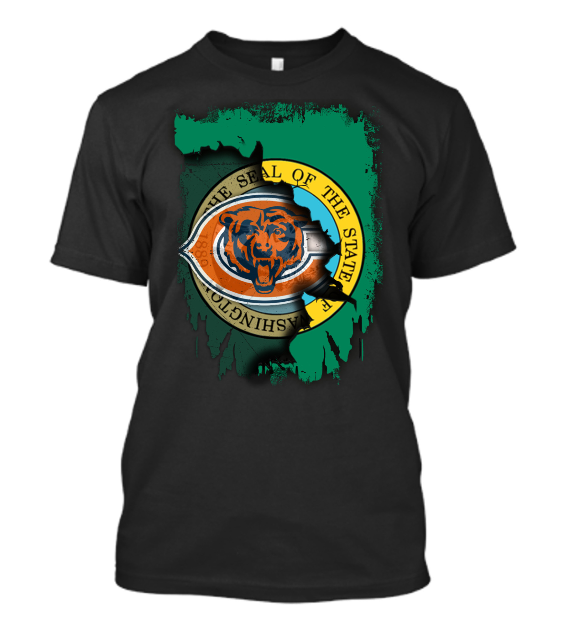 Together Washington Seal With Chicago Bears Logo Integration T-Shirt