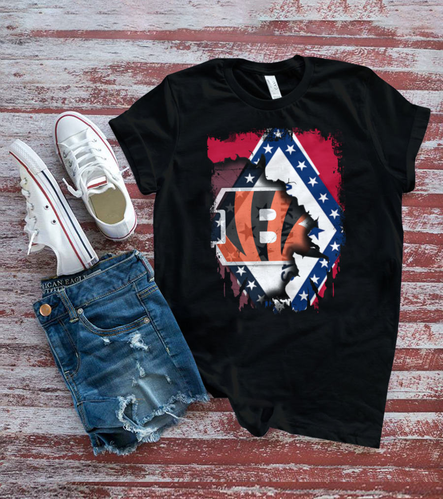 Arkansas Flag Merged With Cincinnati Bengals T-Shirt