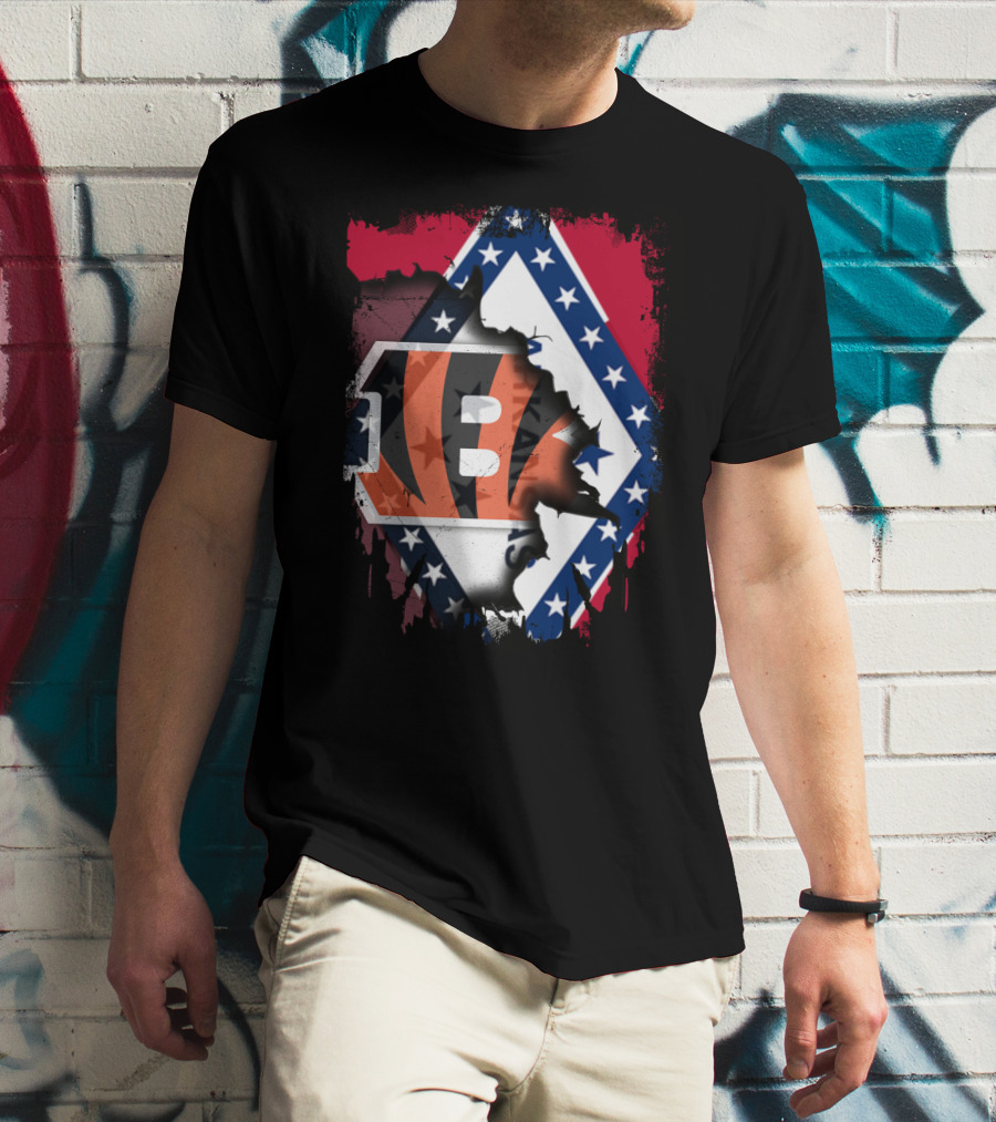 Arkansas Flag Merged With Cincinnati Bengals T-Shirt