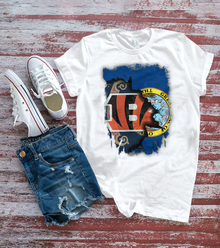 Idaho State United With Cincinnati Bengals Emblem T-Shirt