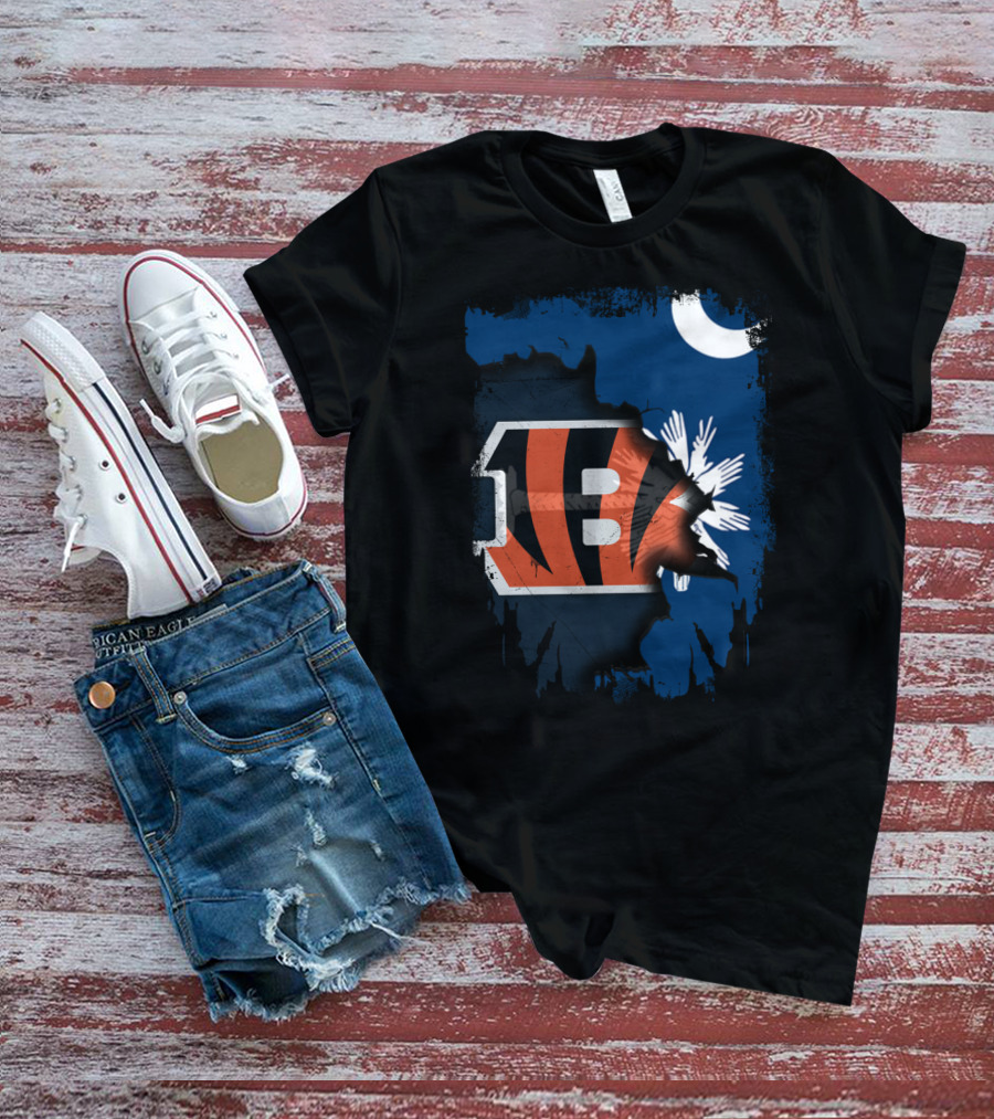 Together South Carolina With Bengals Logo And State Flag T-Shirt