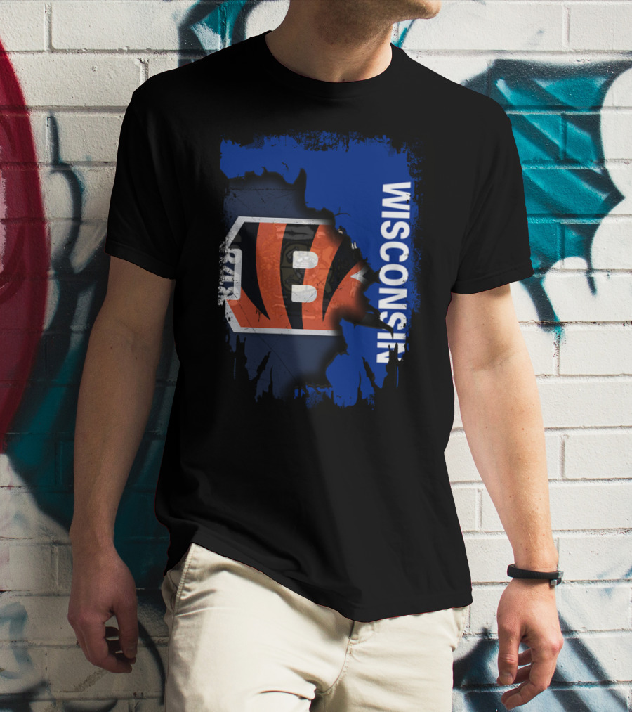 Wisconsin Pride With Cincinnati Bengals Logo Integration T-Shirt
