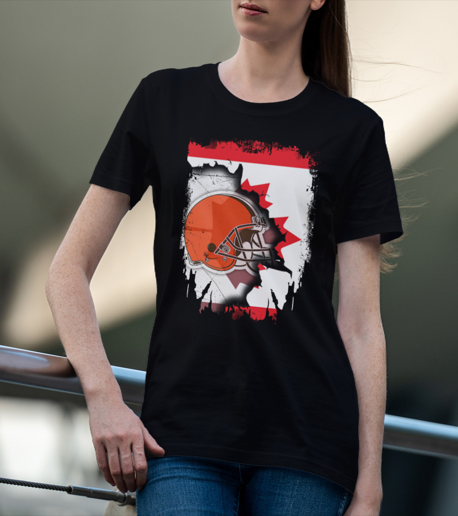 Canada And Browns Helmet T-Shirt