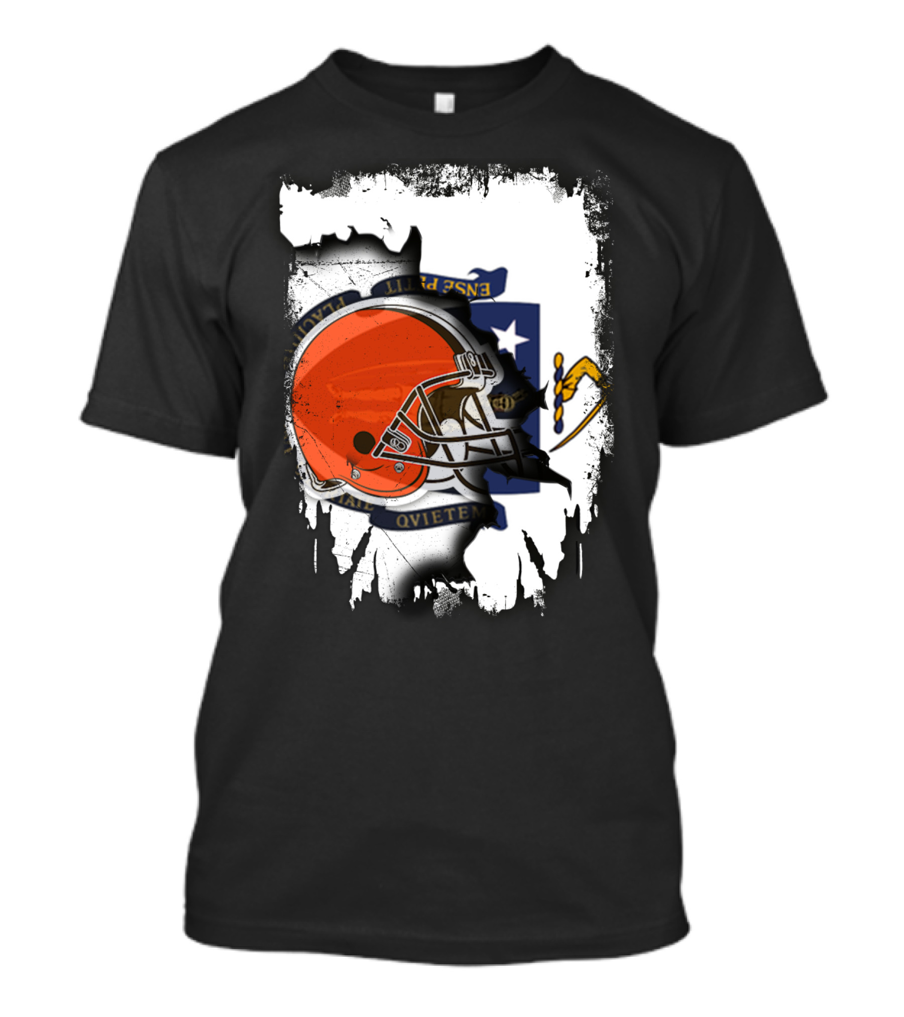 Massachusetts Unites With Cleveland Browns Helmet And State Flag T-Shirt