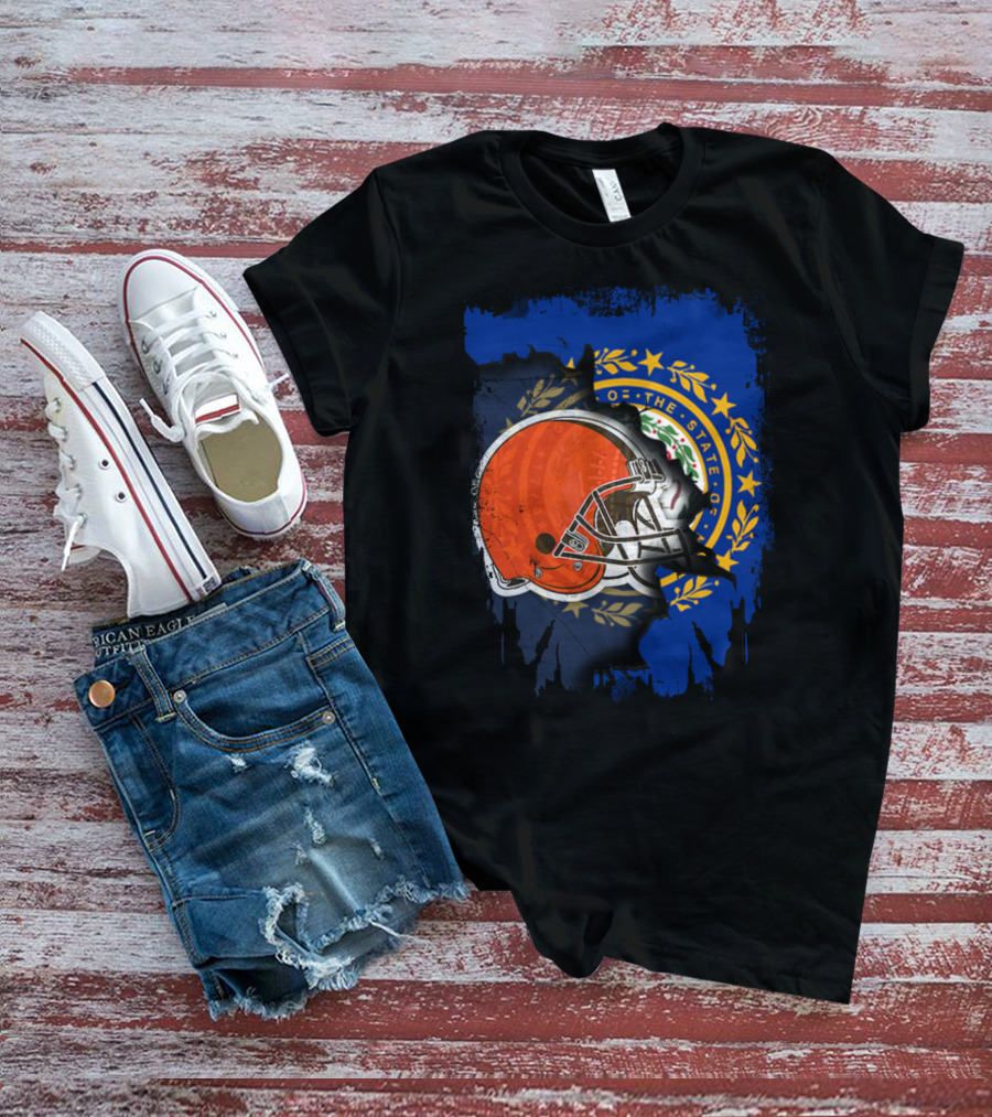 Together New Hampshire With Browns Helmet And State Seal Integration T-Shirt