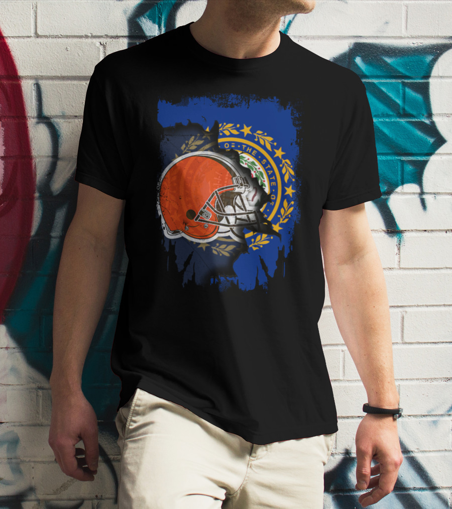Together New Hampshire With Browns Helmet And State Seal Integration T-Shirt