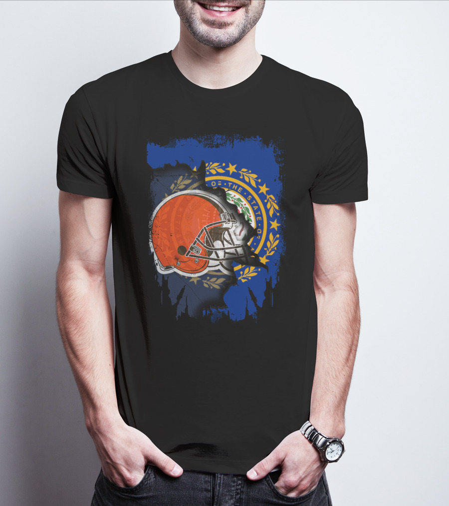Together New Hampshire With Browns Helmet And State Seal Integration T-Shirt