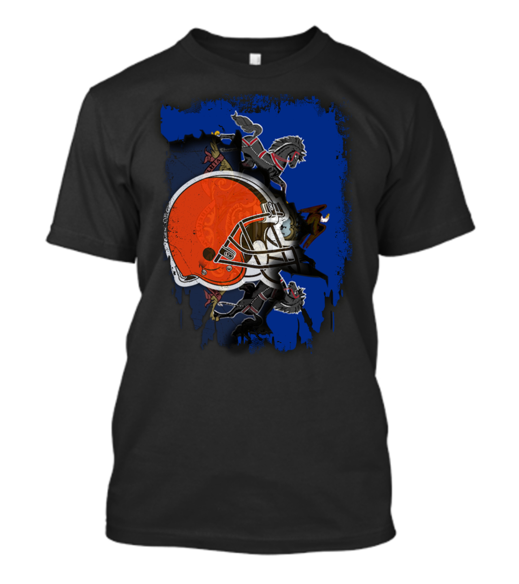 Pennsylvania State Flag With Cleveland Browns Helmet T-Shirt
