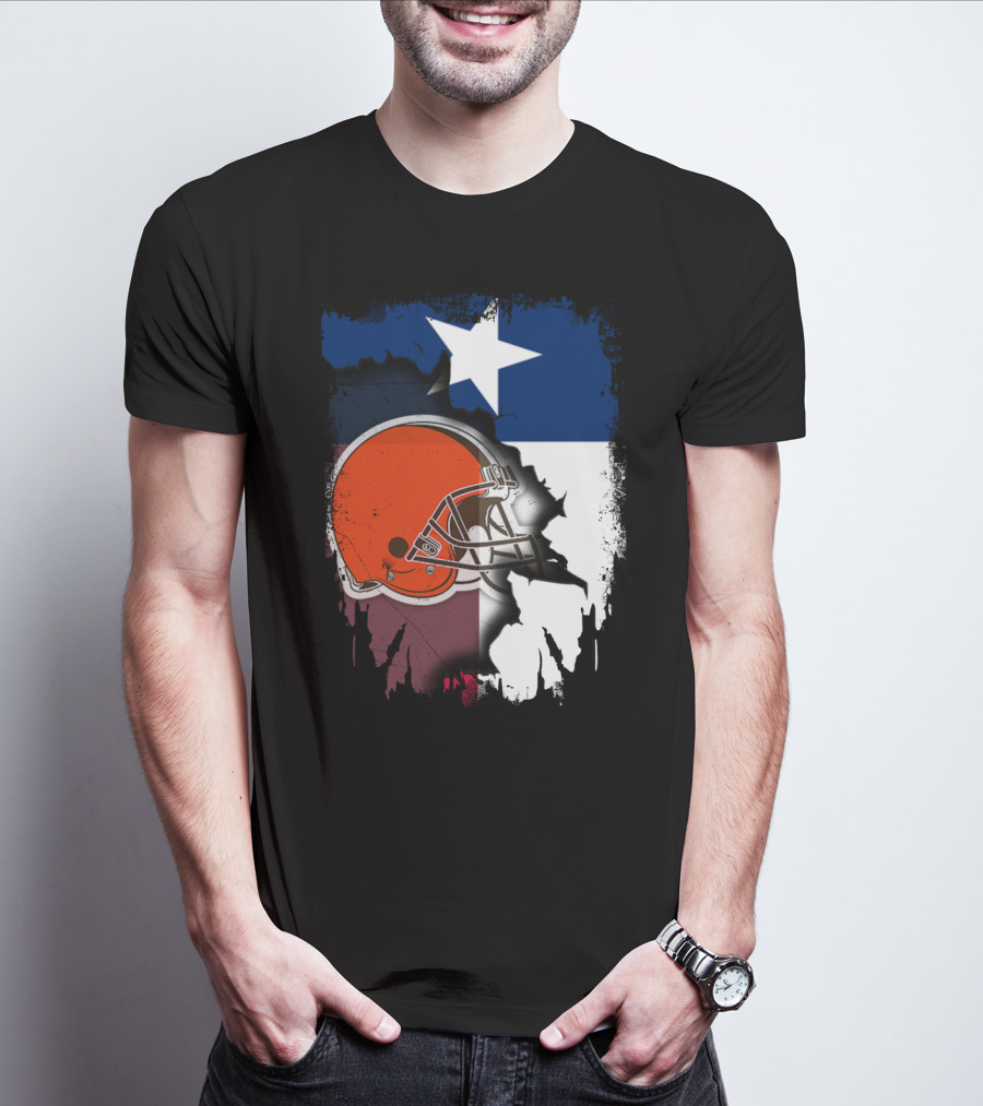 Together Texas Browns Helmet Star Flag T-Shirt
