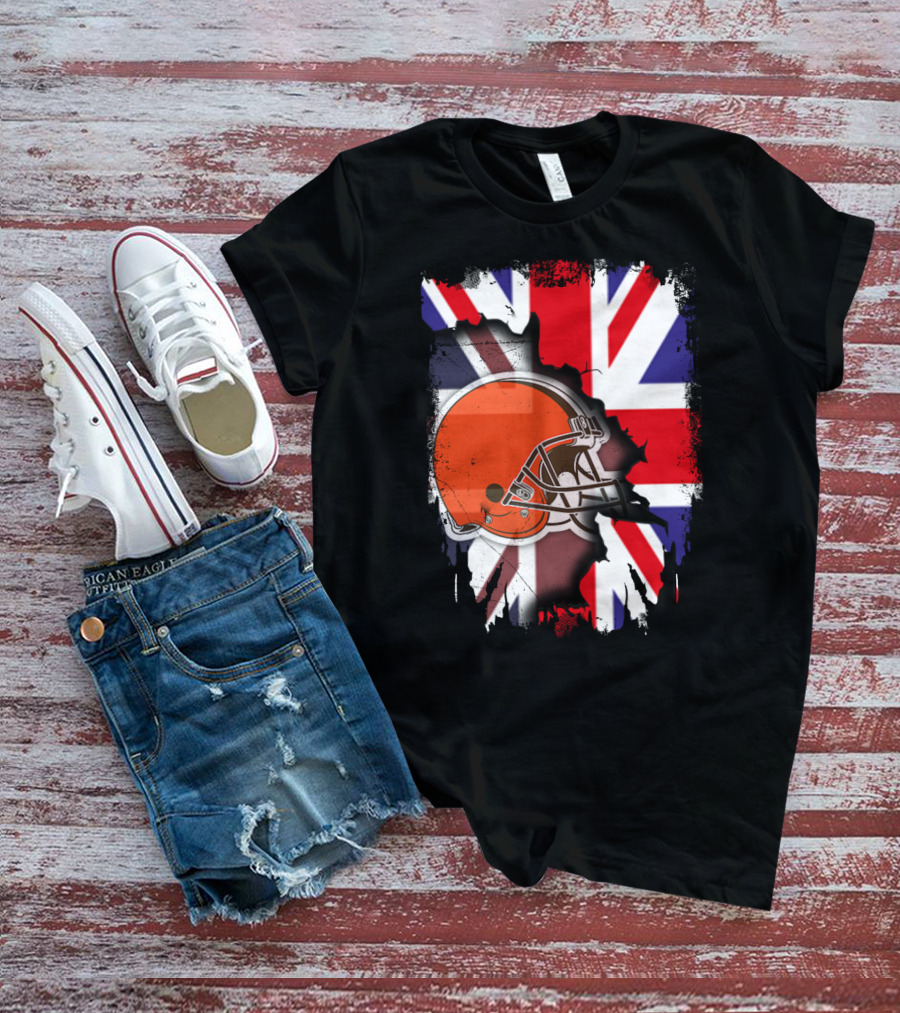Together United Kingdom Cleveland Browns Helmet Union Jack T-Shirt