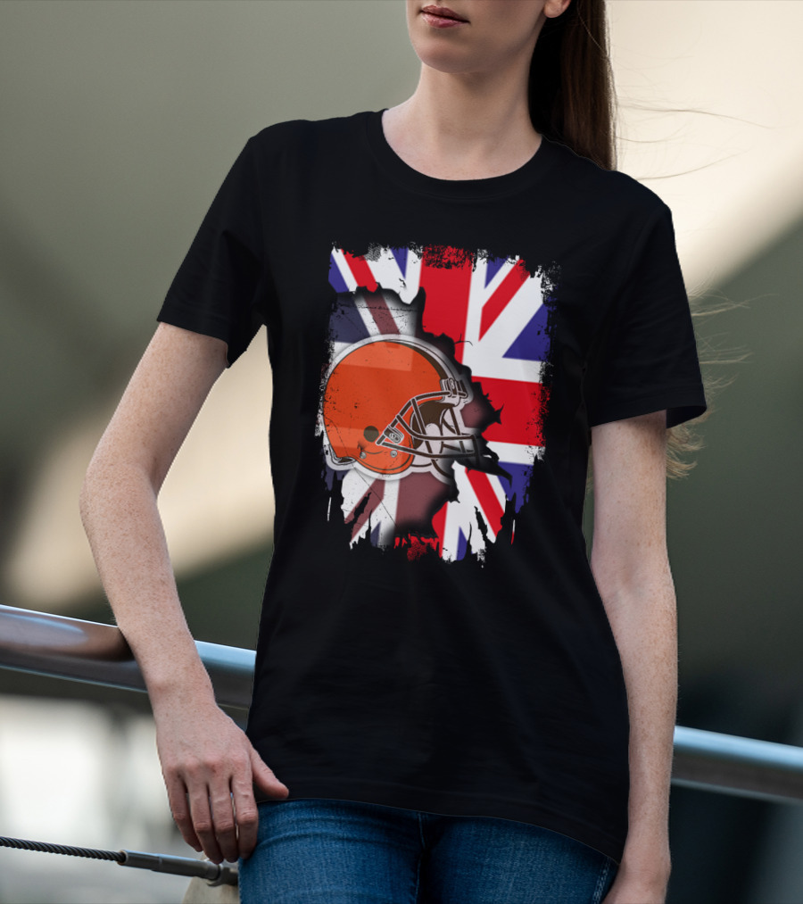 Together United Kingdom Cleveland Browns Helmet Union Jack T-Shirt