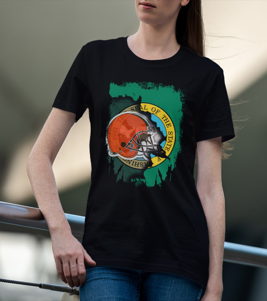 Together Washington State Seal Browns Helmet T-Shirt