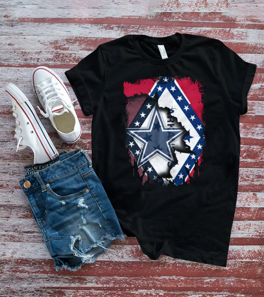 Arkansas Flag With Dallas Cowboys Star T-Shirt