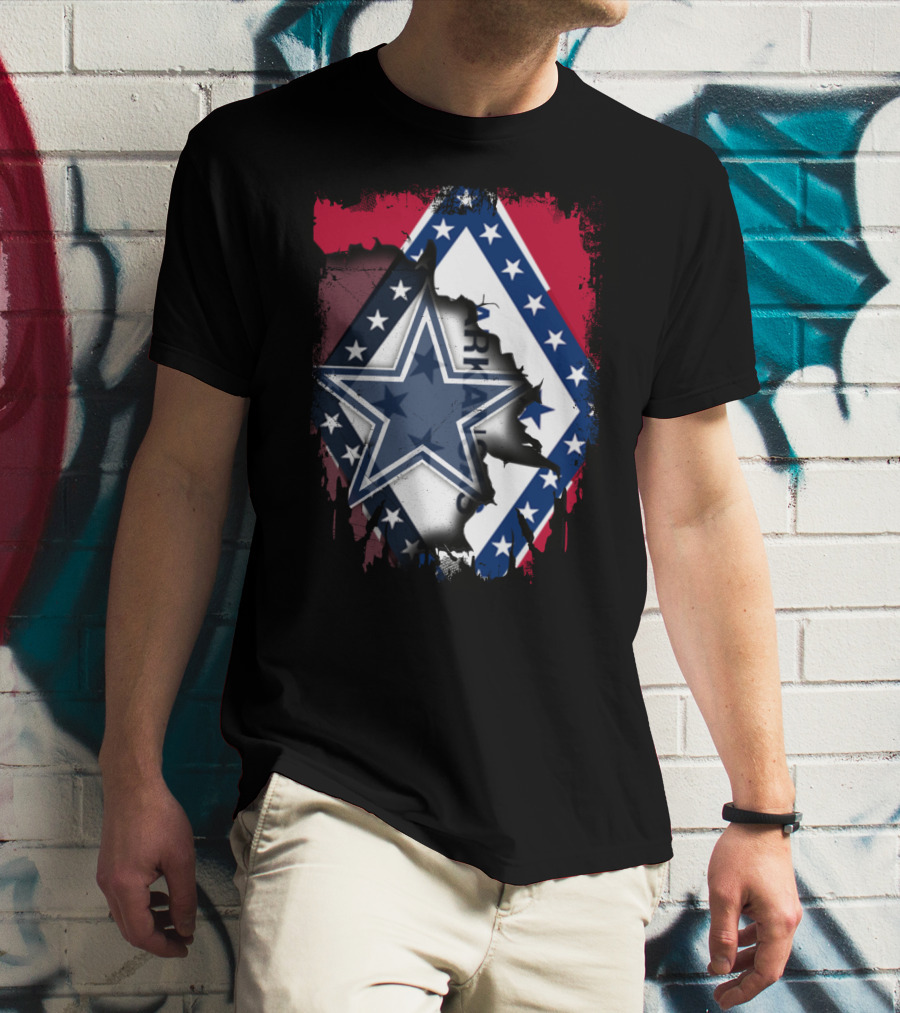 Arkansas Flag With Dallas Cowboys Star T-Shirt