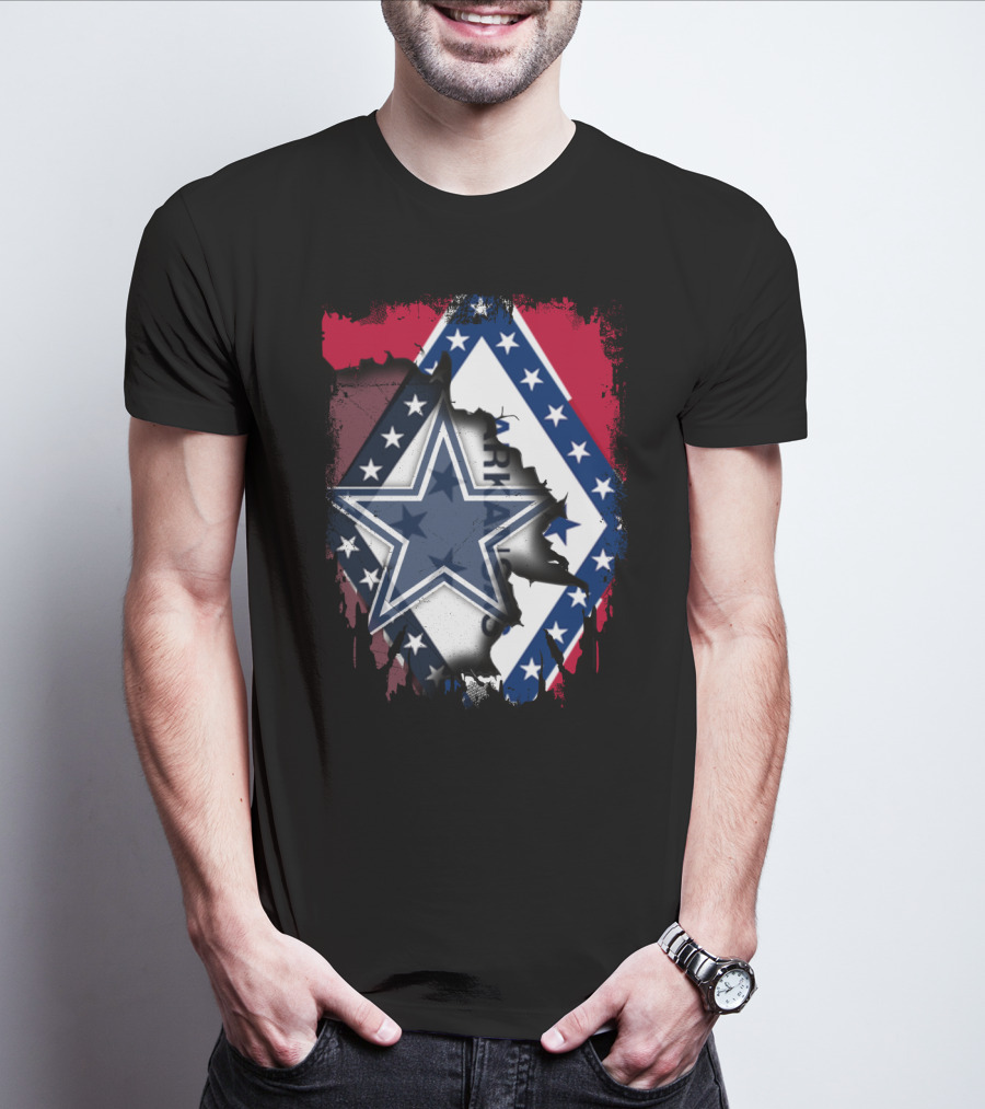 Arkansas Flag With Dallas Cowboys Star T-Shirt