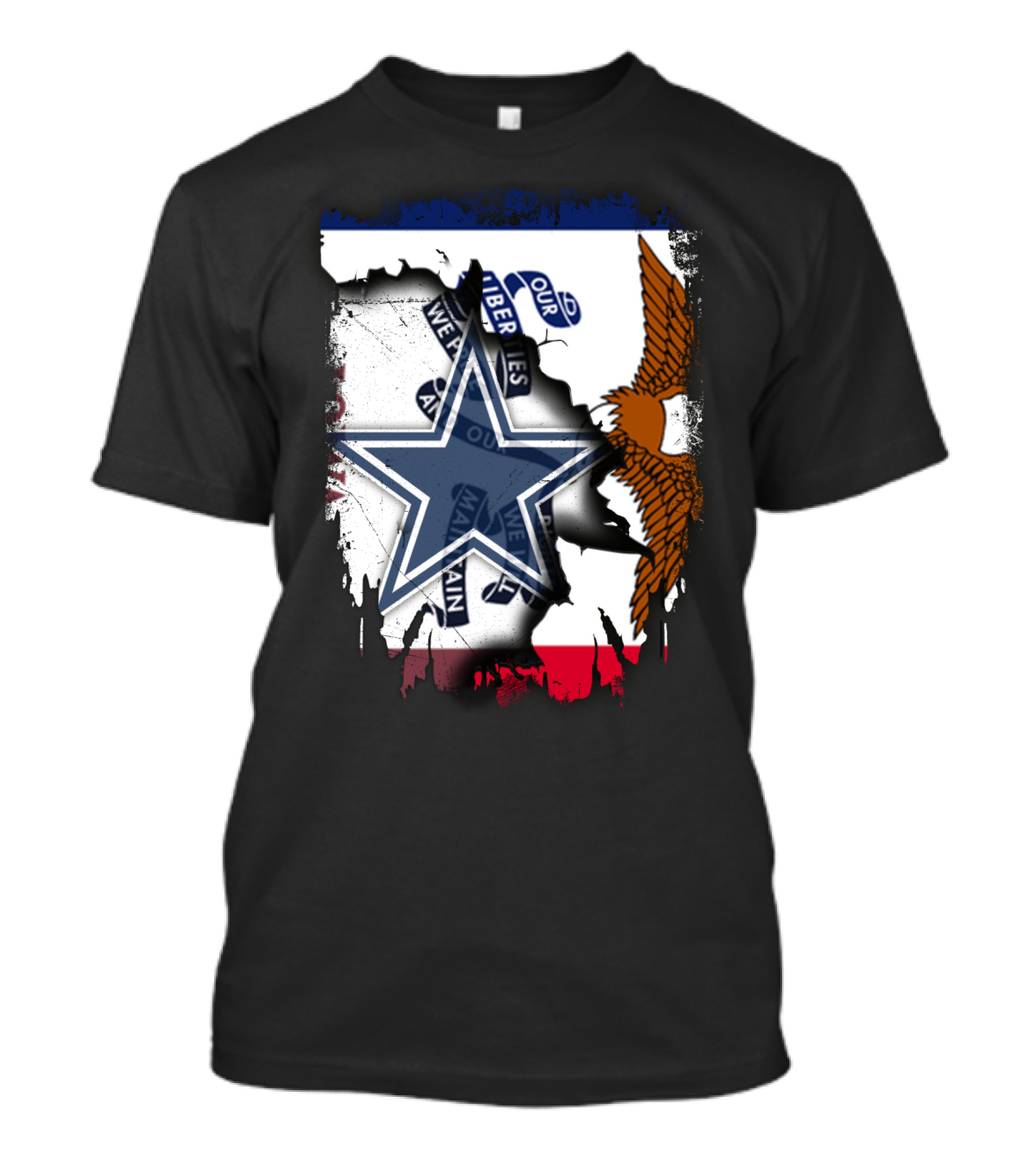 Together Iowa With Cowboys Dallas Star And Eagle Flag T-Shirt
