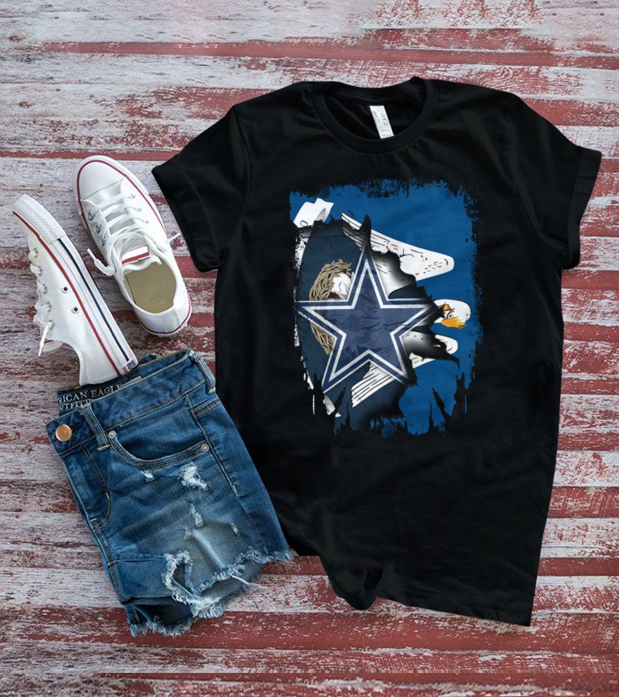 Dallas Cowboys Star With Eagle And Louisiana Connection T-Shirt