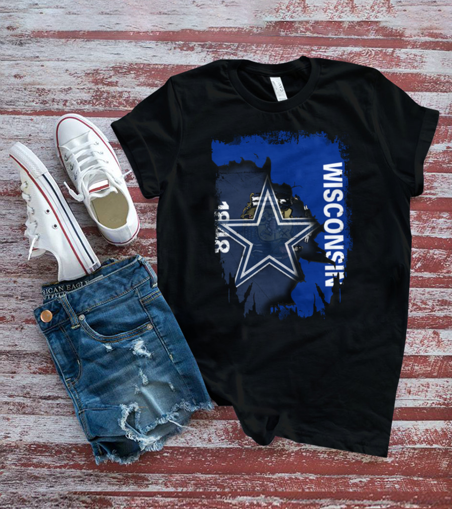 Wisconsin 1848 With Iconic Star Symbol Together T-Shirt