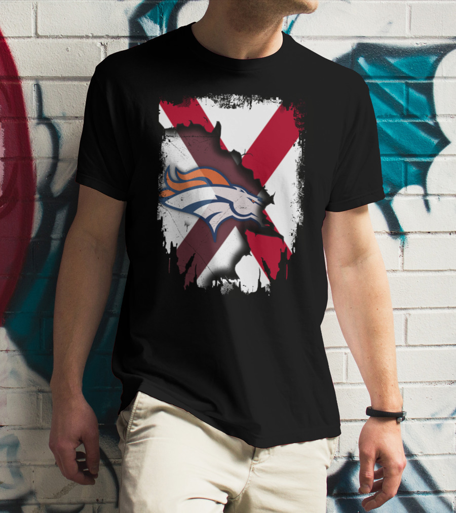 Together Alabama Broncos Fusion With Flag And Horse T-Shirt