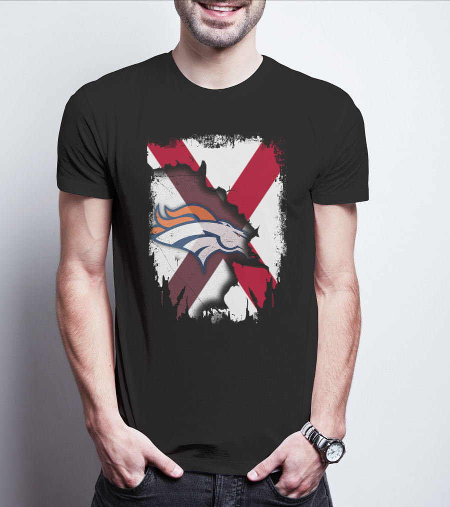Together Alabama Broncos Fusion With Flag And Horse T-Shirt