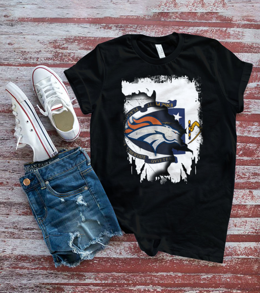 Together Massachusetts With Denver Broncos Logo And Massachusetts State Seal T-Shirt