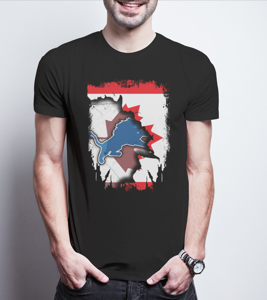 Together Canada With Detroit Lions Roaring Union T-Shirt
