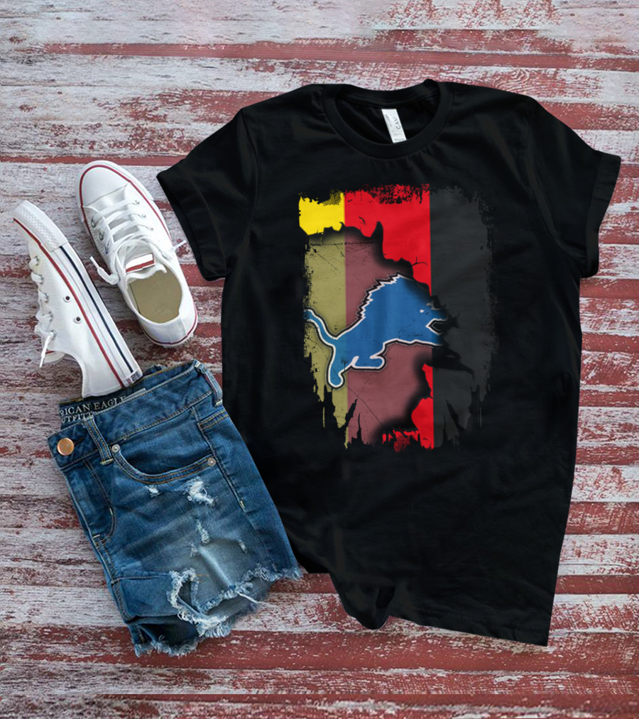 Together Germany Flag With Blue Lions T-Shirt