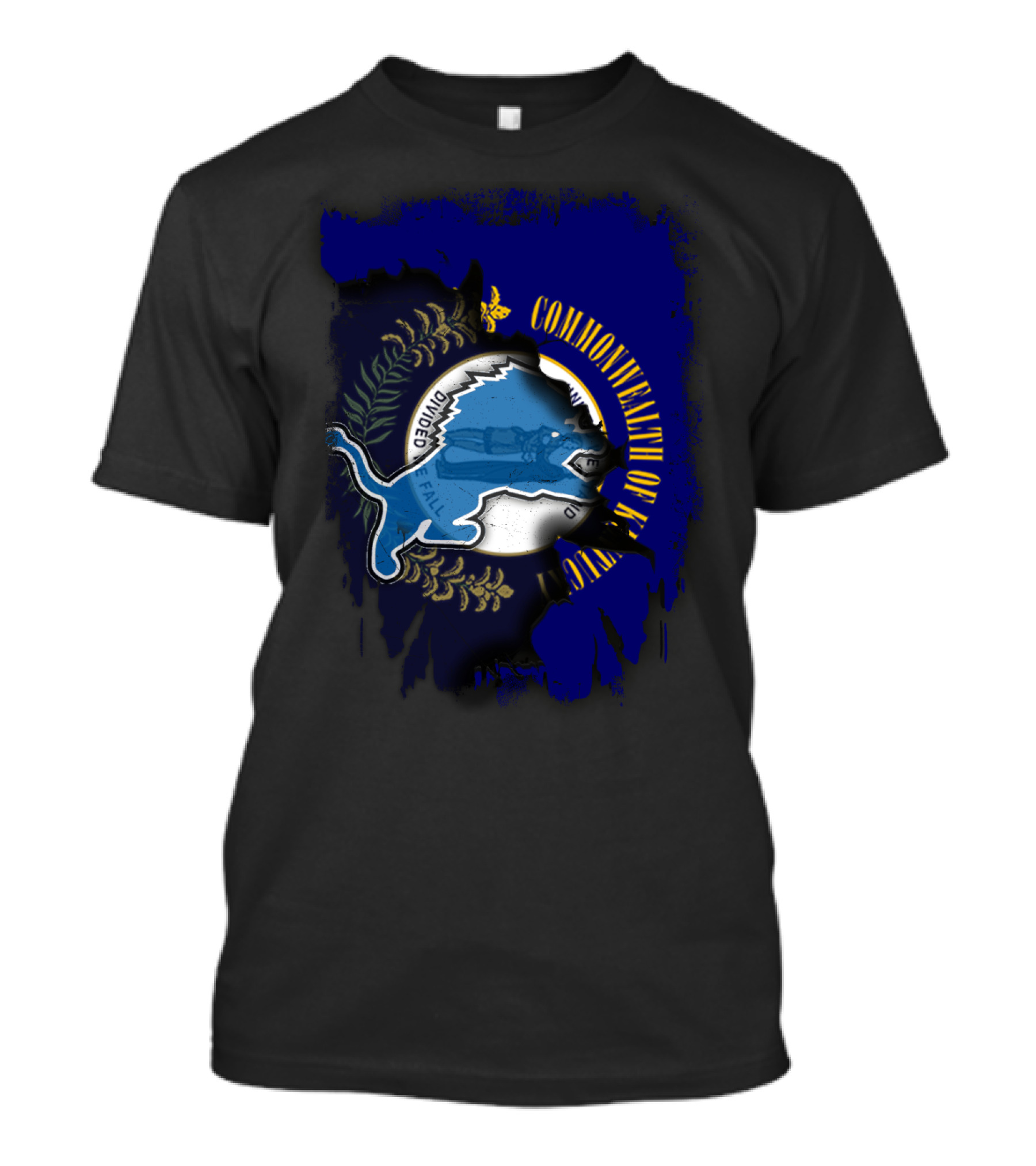 Commonwealth Of Kentucky United With Detroit Lions T-Shirt