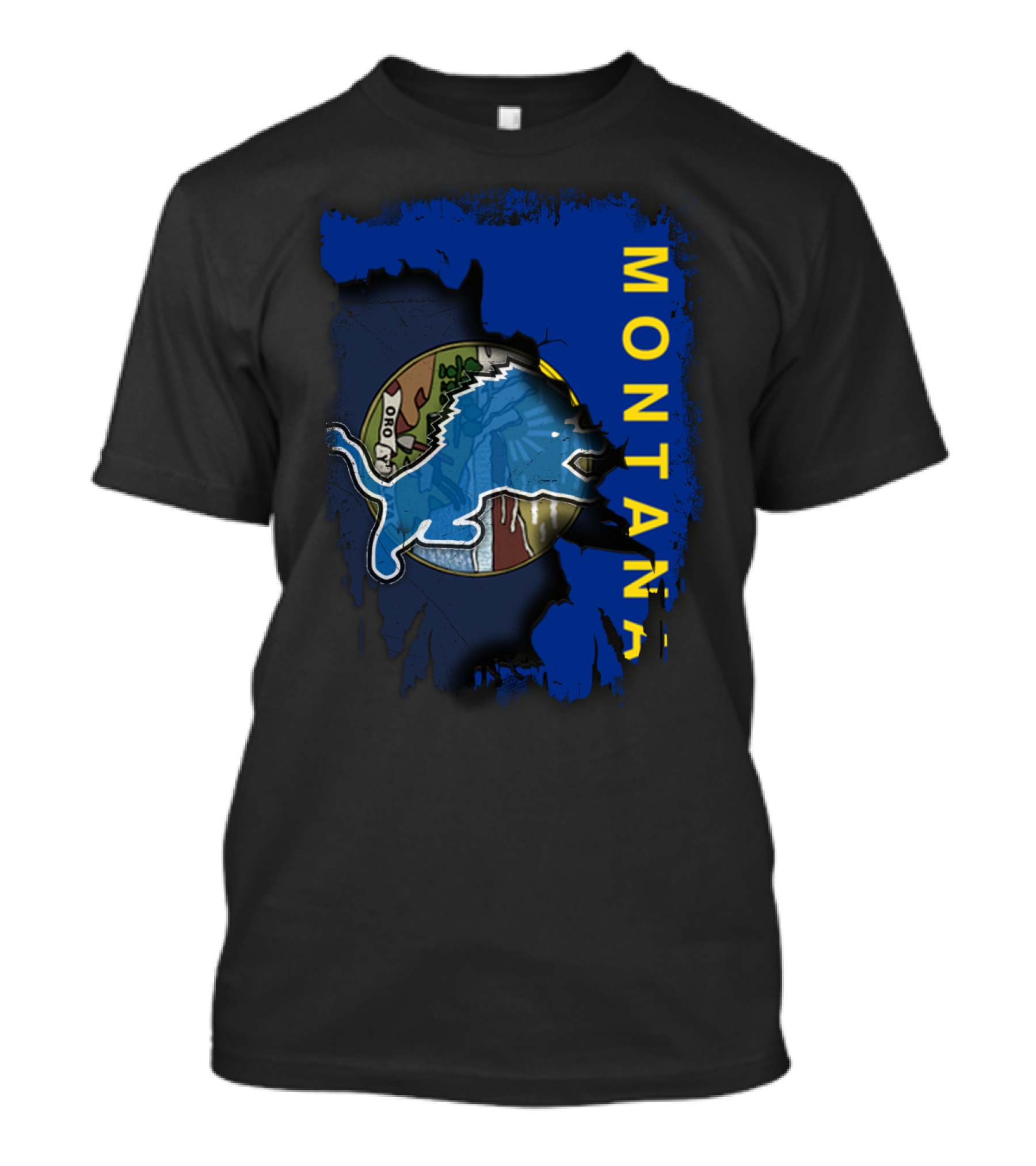 Montana Alliance With Lions Logo And State Emblem T-Shirt
